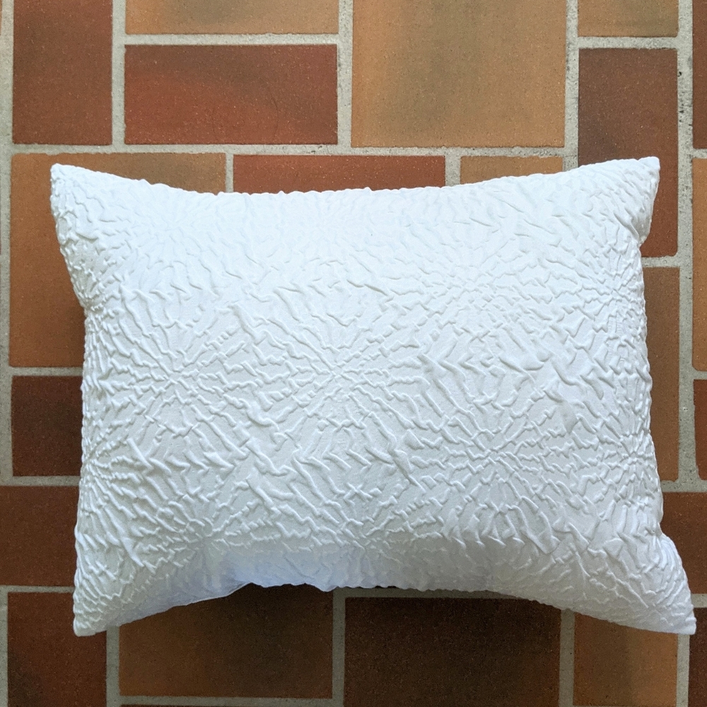 DKNY Textured White Accent Pillow - Picture 1 of 4